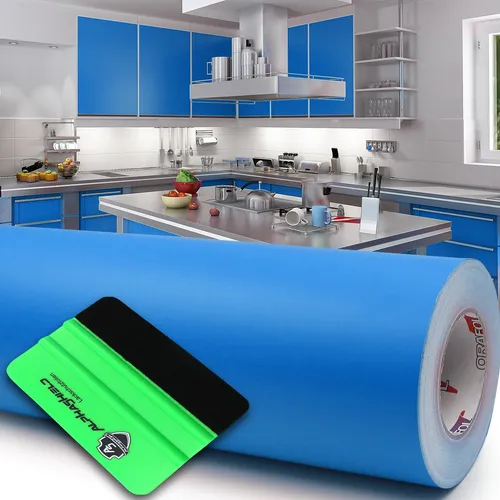 10m Oracal 631 Matt 052 Azurblau 63cm Plotterfolie + Rakel Möbelfolie