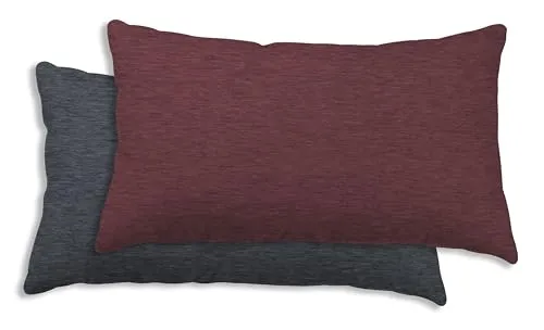 one-home Winter Biber Bettwäsche Meliert Melange Baumwolle Kuschelig Warm Weich Flanell, Größe:2er Pack 40x80 cm, Farbe:Bordeaux/anthrazit