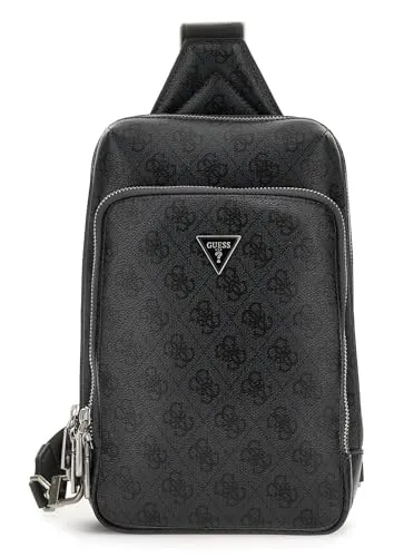 Guess Umhängetasche Crossover, Black - Stylische Umhängetasche aus hochwertigem Polyurethan mit coolem Logo-Muster, ideal für den Alltag und vielseitige Looks. Perfekte Größe für die wichtigsten Essentials.