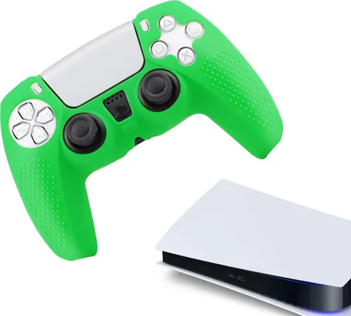 Hüllen & Skins für PS5, PlayStation 5 – Performance-Gaming-Hülle – Soft Grip-Cover – Anti-Rutsch-Controller-Zubehör – Grip Green