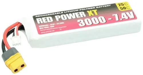 RD XT 3000 S2 - Li-Polymer Akku-Pack 3000 mAh - Akkupacks, LiPolymer - Hochleistungs-LiPo Akku mit niedrigem Innenwiderstand, ideal für R/C Modellsport. Kompakt und leicht, sorgt für mehr Leistung bei optimalem Gewichtsverhältnis.