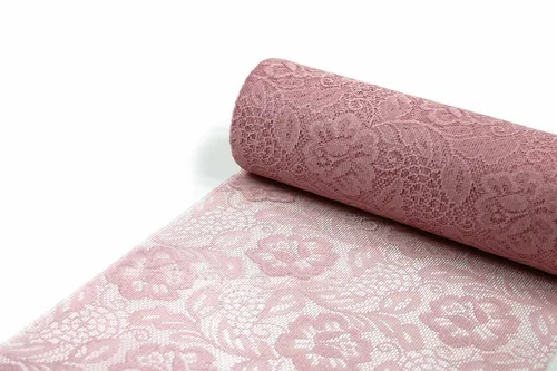 Tischläufer Spitze Sizolace Rose 30cm x 5m altrosa in pink von Zwartz