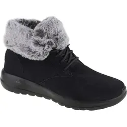 Skechers Damen Winter Boots - Schwarz, 37 EU - Stylische Wanderschuhe aus Wildleder mit warmem Kunstfellkragen und Chenille-Futter, ideal für kalte Tage. Das Slip-On-Design sorgt für einfachen Einstieg, während die flexible Außensohle Stabilität bietet.