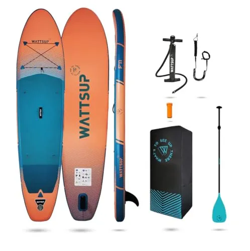 Atrigo Stand-Up Watt SUP F11 - Blau, Orange - Surfen & Kitesurfen: Robustes Kunststoff-Stand-Up Paddle Board mit idealen Maßen für Spaß auf dem Wasser, perfekt für Freizeit und Pools.