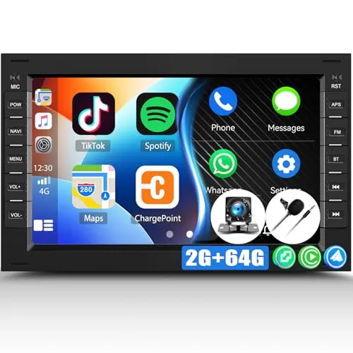 7 Zoll Android 13 Autoradio für VW T5, Golf 4, Bora, Polo, Passat B5 mit Wireless Carplay - Armaturenbrett-Einbau-Videogeräte, 7 Zoll Touchscreen mit Wireless Carplay und Android Auto für nahtlose Smartphone-Integration und GPS-Navigation.