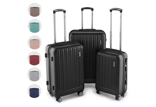 Easy Move ABS Hartschalenkoffer - 3-teiliges Trolley Koffer Set mit 360° Rädern - Robustes Kofferset aus 100% ABS, ideal für Reisen. Ergonomischer Griff & Zahlenschloss für Sicherheit. Leicht und wendig dank 360° Rollen.