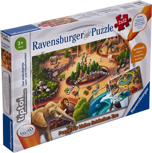 Ravensburger TipToi 00051 Spiel Puzzle für kleine Entdecker Zoo 2x12 Teile NEU