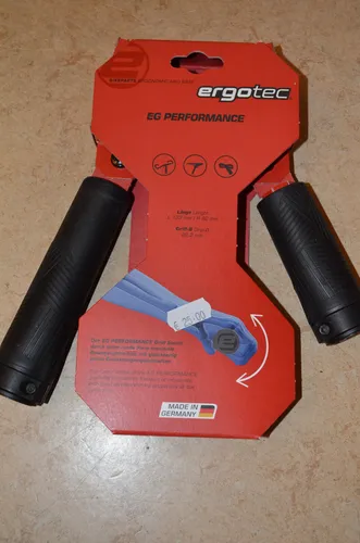 ERGOTEC Lenkergriff EG Performance schwarz - Fahrradgriffe mit langem und kurzem Design, aus umweltfreundlichem TPE, leicht und stabil dank verstärktem Recyclingmaterial, ideal für komfortable Fahrten.