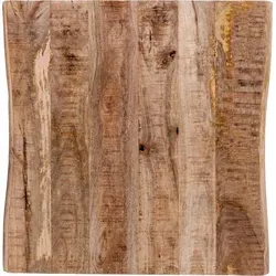 Holzplatte 60x60 cm Toni, Tischplatte aus Mangoholz massiv + raue Oberfläche, Baumkanten-Platte für Heimwerker, geeignet für Arbeitsplatten, Tis... - Orange
