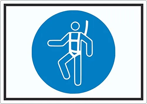 Auffanggurt benutzen Symbol Aufkleber A4 (210x297mm)