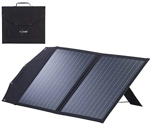 revolt Falt Solarmodul: Faltbares Solarpanel, 2 monokristalline Solarzellen, MC4-komp., 50 W (Solarpanel-Module, Solar Panele klappbar, wasserdichte Taschen)