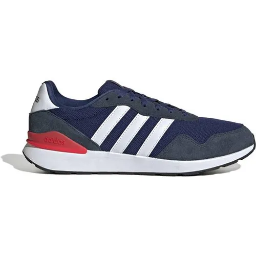 adidas Herren Run 60s 4.0 Shoes - Dunkelblau/Cloud White/Aurora Ink, Größe 42 2/3 EU - Herren-Sneaker mit regulärer Passform, aus hochwertigem Textil und Leder, ideal für Komfort und Stil im Alltag.