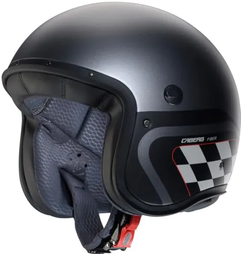 Caberg Freeride X Daytona Jethelm, schwarz-grau, Größe L - Motorradhelm mit kratzfestem Visier für besseren Schutz und Micro-Metric-Helmverschluss für optimalen Sitz.