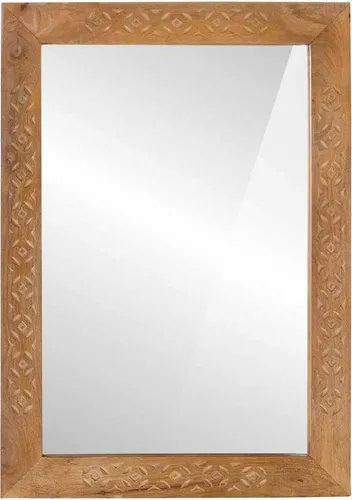 vidaXL Hellbrauner Badspiegel aus massivem Mangoholz 57 x 70 cm - Eleganter Badspiegel aus massivem Mangoholz, ideal für klassische Badezimmer. Mit polierter Glasoberfläche für klare Reflexion und zeitlosem Charme.