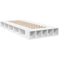 vidaXL Bettgestell mit Stauraum 100x200cm - Praktisches Einzelbett aus langlebigem Holzwerkstoff mit Lattenrost, bietet zusätzlichen Stauraum für Bücher und Spielzeug – ideal für ein aufgeräumtes Schlafzimmer.