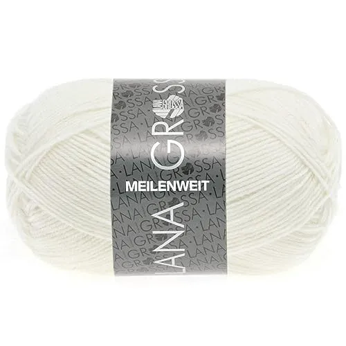 LANA GROSSA Meilenweit 50g | Sockenklassiker, waschmaschinenfest | Handstrickgarn aus 80% Schurwolle & 20% Polyamid | 50g Wolle zum Stricken & Häkeln | 210m Garn FB1101