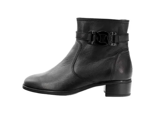 ARA Damen Graz Stiefelette, Weit in Schwarz, Größe 42 EU - Wanderschuhe aus hochwertigem Leder mit komfortablem Blockabsatz und praktischem Reißverschluss für einfaches An- und Ausziehen.