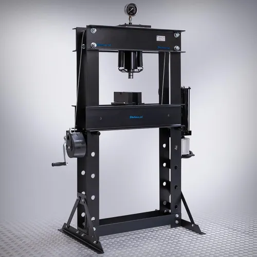 Hydropneumatische Werkstattpresse mit Handwinde - 50 Tonnen