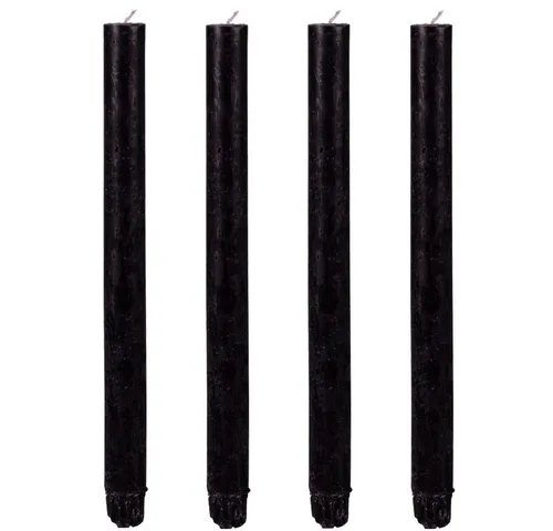 matches21 HOME & HOBBY Tafelkerze Stab-Kerzen 4er Set hochwertige Tafelkerzen Ø 2,3 x 27 cm schwarz, Glatte Tisch-Kerzen als Advent, Weihnachten und Kerzenhalter TIschdeko