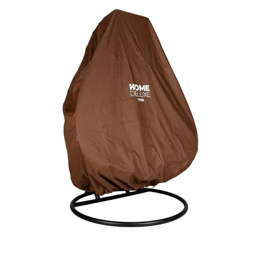 Home Deluxe Gartenmöbel-Schutzhülle Regenabdeckung Twin - Braun |⌀ 232 cm - Abdeckhaube für Schwebesessel, 100% wasserdicht und UV-beständig für ganzjährigen Schutz vor Wettereinflüssen.