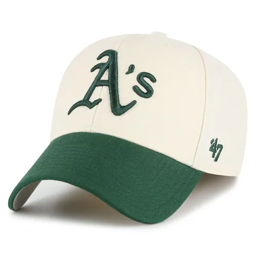 Verstellbare Baseballcap - Oakland Athletics creme beige 47 - Unisex Baseballcap in Beige, ideal für die Freizeit. Hergestellt aus 85% Polyacryl und 15% Wolle, bietet sie angenehmen Tragekomfort und passt perfekt in den Sommer.