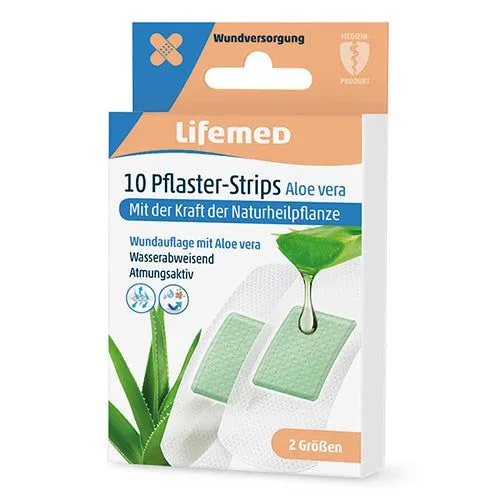Lifemed Aloe Vera Pflaster-Strips – 1200 Stück - Hochwertige Pflaster-Strips mit Aloe Vera für effektive Wundversorgung. Wasserabweisend, atmungsaktiv und latexfrei – ideal für den täglichen Einsatz.
