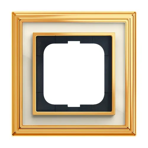 Busch-Jaeger 1721-838 Abdeckrahmen 1-fach aus Echtmetall - Lichtschalter Abdeckrahmen in edlem Messing-Design der Busch-dynasty® Linie, ideal zum Abdecken von Schaltern und Steckdosen.