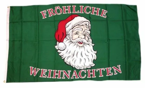 Flagge / Fahne Fröhliche Weihnachten Hissflagge 90 x 150 cm in weiß von FahnenMax®