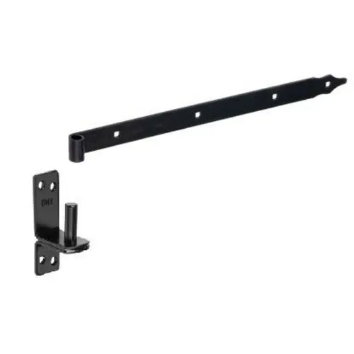 Ladenband mit Kloben Torband T-Band Scharnier Tor schwarz 500 x 35 x 4 mm Ø13mm