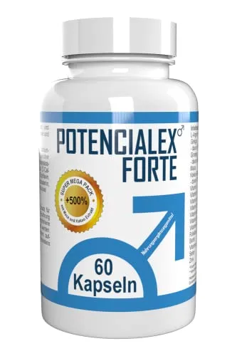 Potencialex Forte - 60 Kapseln - Apfelessig-Kapseln mit original Rezept aus der Schweiz, hochdosiert und vegan. Enthält L-Arginin, Ginkgo Biloba und Maca für optimale Fruchtbarkeit und Energie.
