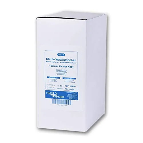 Fink & Walter Wattestäbchen steril 150mm, kleiner Kopf, 100 Stück