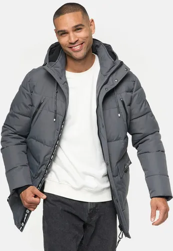 Indicode Winterjacke INWess blau L - Funktionsjacke mit Kapuze, ideal für kalte Tage, aus 100% Polyamid für hohen Tragekomfort und Strapazierfähigkeit.