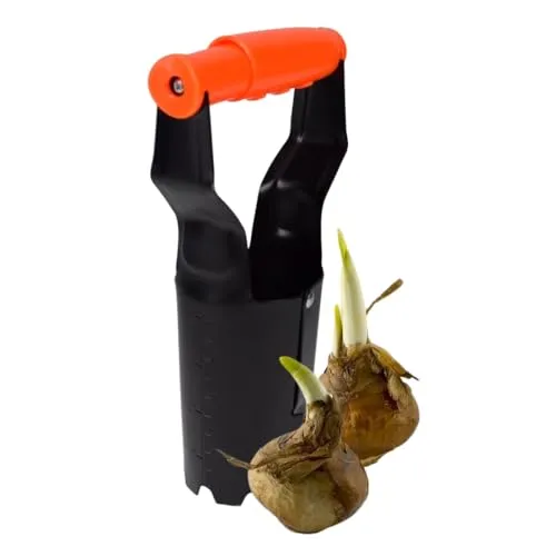 Zwiebelpflanzer Garten Blumenzwiebelpflanzer Zwiebelstecher Auslöseautomatik Pflanzhilfe für Blumenzwiebeln Pflanzautomat