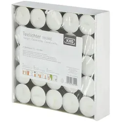 Teelichte  75er Pack   , weiß , Wachs,Aluminium , Maße (cm): H: 1,5  Ø: 4