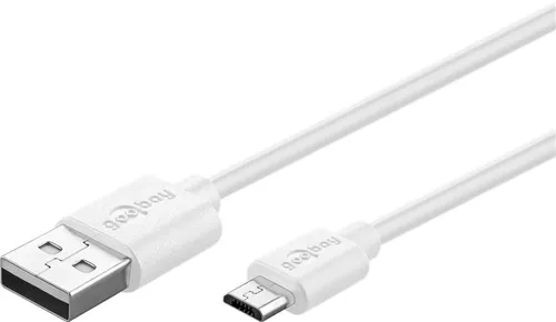 goobay Fast Charge Micro USB Schnellladekabel weiß 1,0m