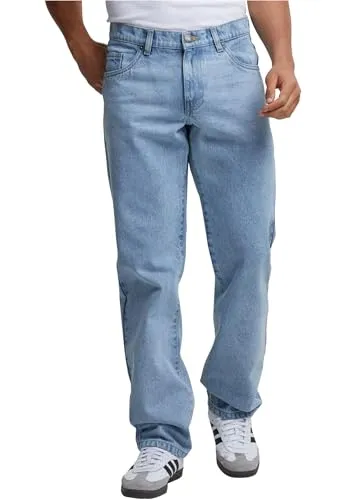 Urban Classics Herren Heavy Ounce Straight Fit Jeans - Jeans für Herren im lässigen Straight Leg Design, aus 100% Baumwolle für hohen Tragekomfort und vielseitig kombinierbar.