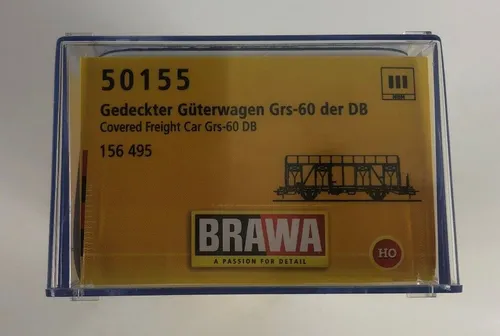 Brawa 50155 H0 Gedeckter Güterwagen Grs-60 Gmmhs  156 495  Ep. III DB