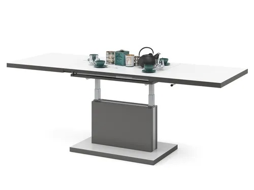 Mazzoni Aston Ausziehbarer Couchtisch 120/200cm - Beistelltisch fürs Wohnzimmer mit praktischer Ausziehfunktion von 120 cm auf 200 cm und stufenloser Höhenverstellung von 56 cm bis 74 cm – ideal für kleine Räume und vielseitige Nutzung.