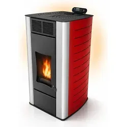 UMBRELLA® P18 Wasserführender Pelletofen 18 kW – Effiziente Zentralheizung in Rot