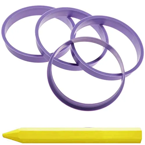 4X Zentrierringe Lila 74,1mm x 72,6 mm + 1x Reifen Kreide Fett Stift