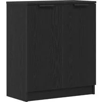 vidaXL Modernes Schwarz Eiche Sideboard - Kommode & Sideboard, stilvolles Design mit zwei Türen und geräumigen Regalen für praktischen Stauraum und eleganten Flair in jedem Raum.