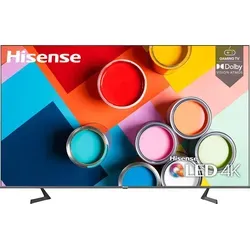 Hisense 75A7GQ 75' 4K Ultra HD QLED Fernseher - Grau/Silber - 4K Ultra HD QLED Fernseher mit 75 Zoll Diagonale, Quantum Dot Technologie für lebendige Farben und Dolby Atmos für beeindruckenden Sound. Ideal für Gamer und Filmfans.
