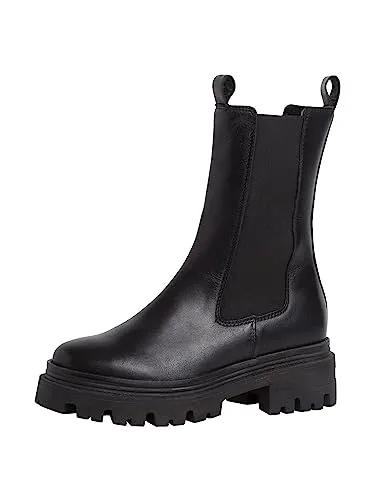 Tamaris Damen Chelsea Boots - Stilvolle Stiefeletten aus Leder - Wanderschuhe mit Wechselfußbett für optimalen Komfort, ideal für Übergangszeiten und vielseitig kombinierbar.