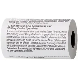 Thermorolle 57 x 64 x 12mm /50m weiß mit SEPA-Lastschrift VE=20 Stück