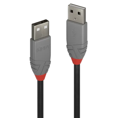 Lindy Anthra Line - USB-Kabel - USB (M) bis USB (M) - USB2.0 - 3,0m - rund - Schwarz (36694)