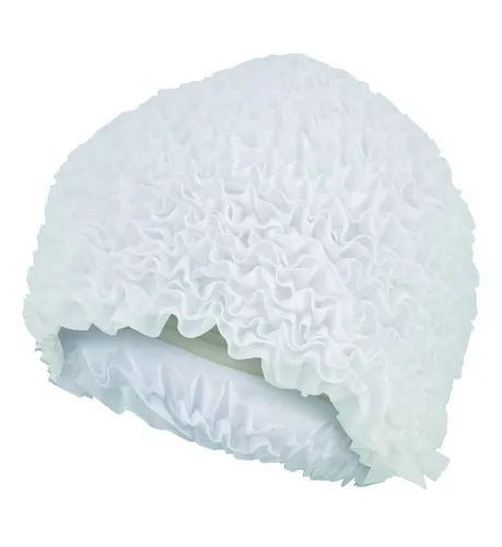 Fashy Badekappe Fashy - Badehaube Badekappe Rüschenbadehaube Rüschen Damen Weiß
