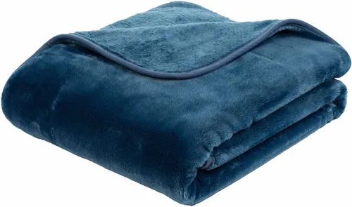 Gözze Premium Cashmere-Feeling Wohn- und Kuscheldecke in blau von Gözze
