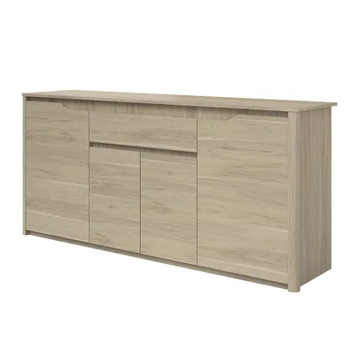 Niedriges Sideboard Betty – 4 Türen & 1 Schublade in Dakota-Eiche
