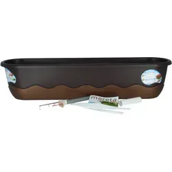 Plastia Blumenkasten Mareta  80 Braun Bronze Wasserspeicher