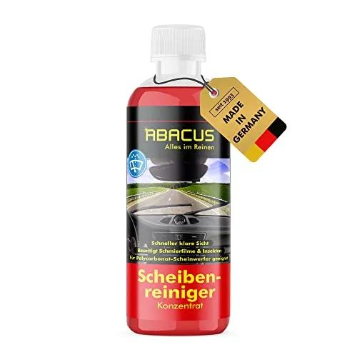ABACUS® Reiniger Scheibenwaschanlagen, Scheibenreiniger Konzentrat Sommer, Scheibenwaschanlagen Konzentrat, Scheibenwischanlage Reiniger, Scheibenreiniger Sommer – Scheibenreiniger Konzentrat 300 ml